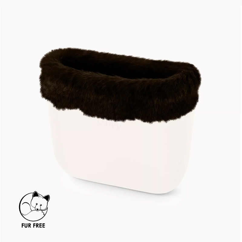 Garniture-fausse-fourrure-castor-Marron-fonce-O-bag-mini