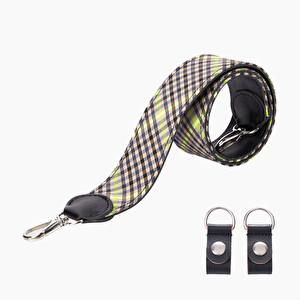 Bandoulière 100 avec clip tissu check fluo jaune 36