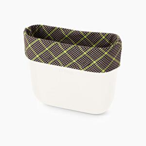 Garniture tissu check fluo jaune O bag mini32