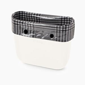 Garniture tissu pied de poule et pvc O bag 42